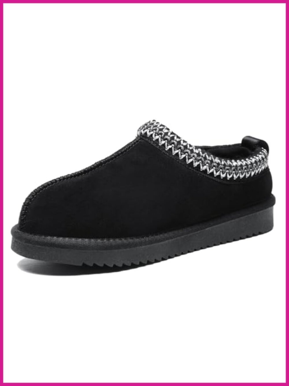 Genuine Suede Fuzzy Slippers Winter Warm House Shoes